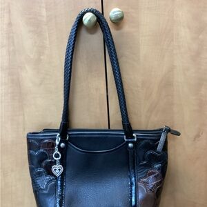 Brighton Leather Tote Black and Brown
